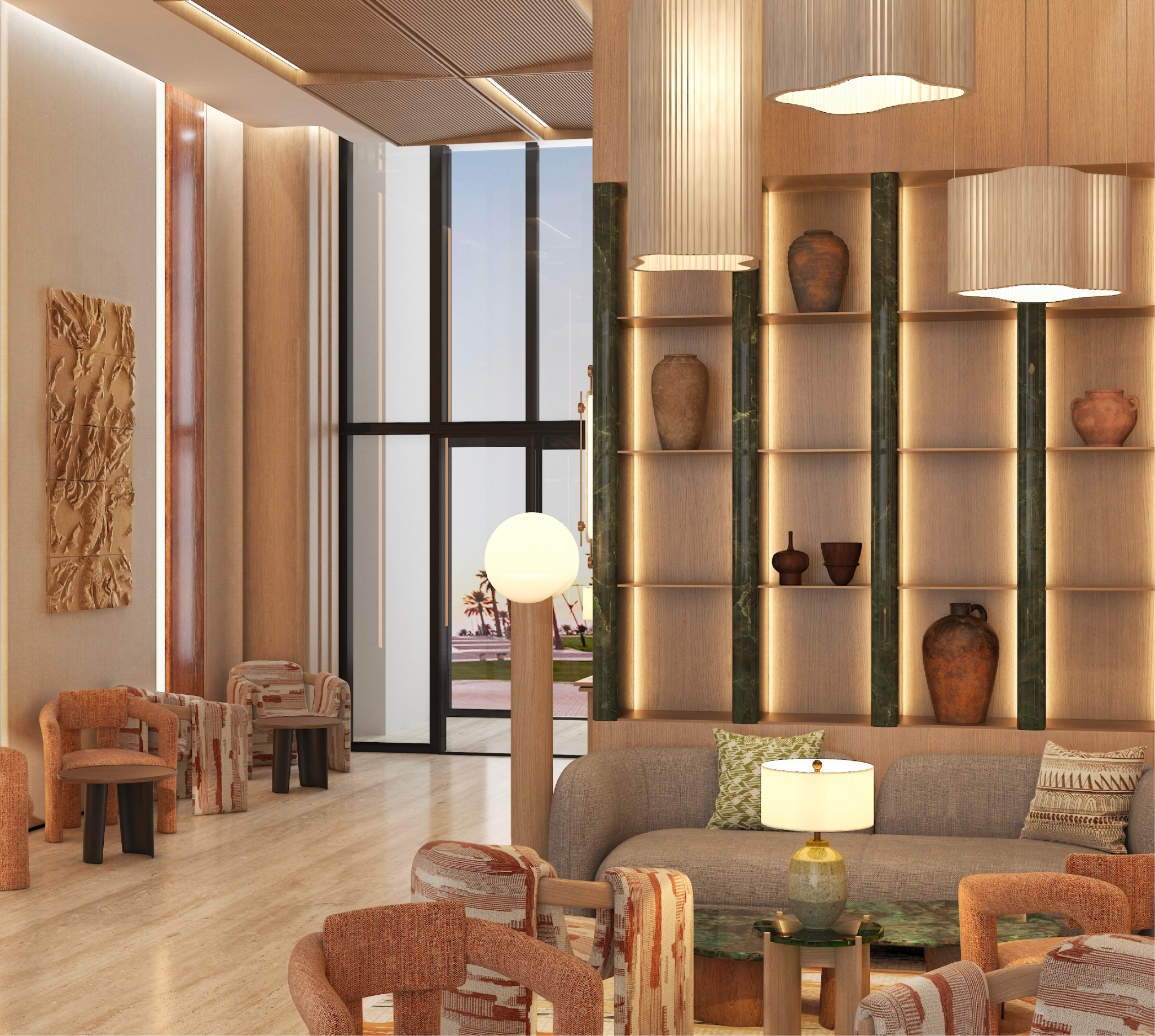The Palm Qassim Handwritten Collection – Lobby 2 | فندق ذا بالم القصيم، هاندريتن كوليكشن – الردهة