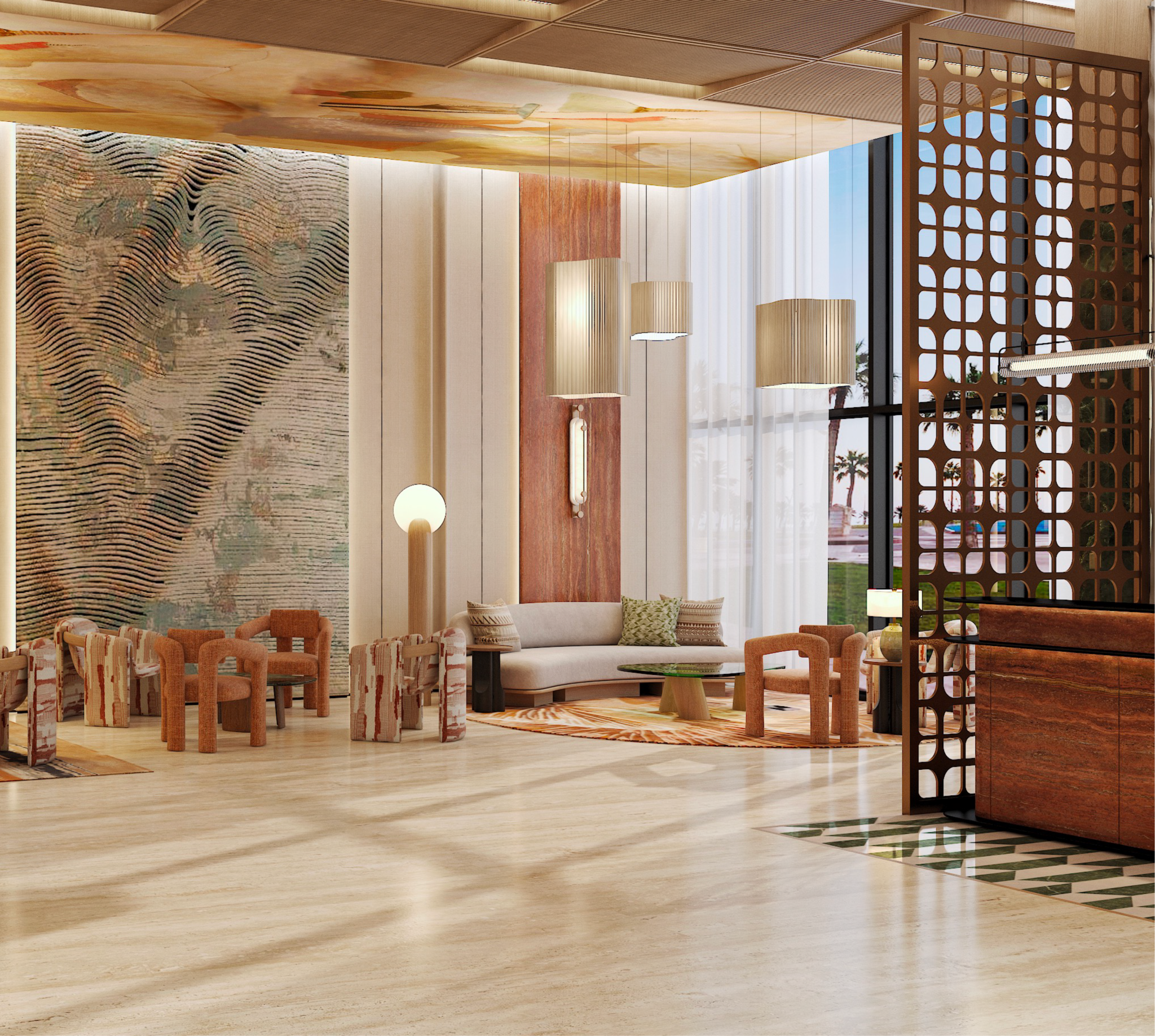 The Palm Qassim Handwritten Collection – Lobby | فندق ذا بالم القصيم، هاندريتن كوليكشن – الردهة